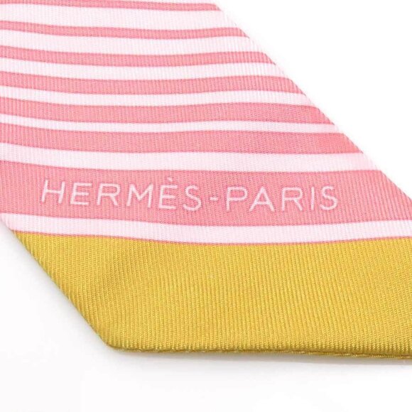 Auth HERMES Twilly Ribbon Scarf Pink/Multicolor Silk - Picture 9 of 12